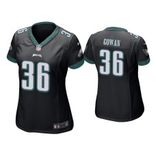 Women Philadelphia Eagles #36 Tay Gowan Black Game Jersey