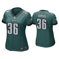 Women Philadelphia Eagles #36 Tay Gowan Green Game Jersey