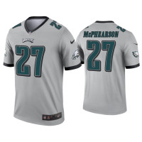 Men Philadelphia Eagles #27 Zech McPhearson Silver Inverted Legend Jersey