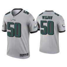 Men Philadelphia Eagles #50 Eric Wilson Silver Inverted Legend Jersey