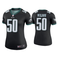 Women Philadelphia Eagles #50 Color Rush Legend Eric Wilson Black Jersey