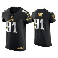 Men Philadelphia Eagles #91 Fletcher Cox Black Golden Edition Elite Jersey