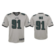 Youth Philadelphia Eagles #91 Fletcher Cox Silver Inverted Game Jersey