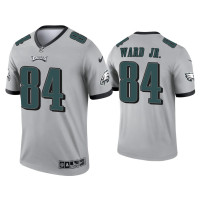 Men Philadelphia Eagles #84 Greg Ward Jr. Silver Inverted Legend Jersey