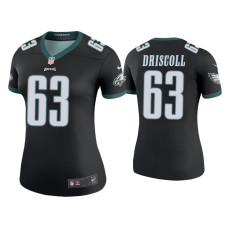 Women Philadelphia Eagles #63 Color Rush Legend Jack Driscoll Black Jersey