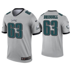 Men Philadelphia Eagles #63 Jack Driscoll Silver Inverted Legend Jersey