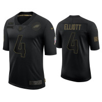 Men Philadelphia Eagles #4 Jake Elliott Black 2020 Salute to Service Limited Jersey