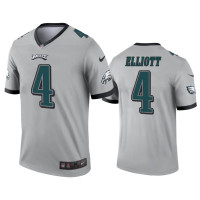 Men Philadelphia Eagles #4 Jake Elliott Silver Inverted Legend Jersey