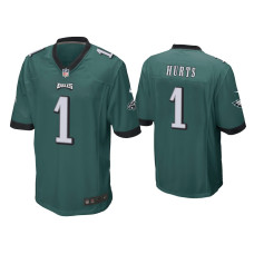 Men Philadelphia Eagles #1 Jalen Hurts Green Game Jersey