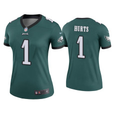 Women Philadelphia Eagles #1 Jalen Hurts Green Legend Jersey