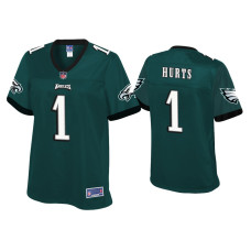 Women Philadelphia Eagles #1 Jalen Hurts Green Pro Line Jersey