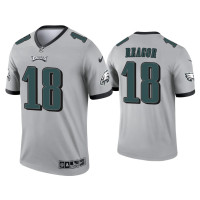 Men Philadelphia Eagles #18 Jalen Reagor Silver Inverted Legend Jersey