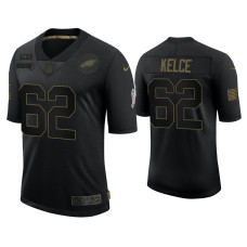 Men Philadelphia Eagles #62 Jason Kelce Black 2020 Salute to Service Limited Jersey