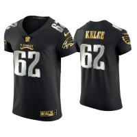 Men Philadelphia Eagles #62 Jason Kelce Black Golden Edition Elite Jersey