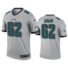 Men Philadelphia Eagles #62 Jason Kelce Silver Inverted Legend Jersey