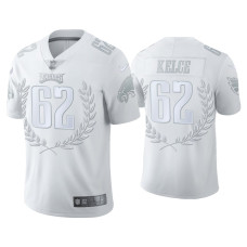 Men Philadelphia Eagles #62 Jason Kelce White Platinum Limited Jersey