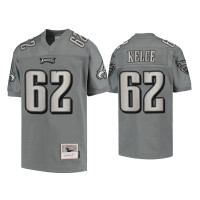 Men Philadelphia Eagles #62 Jason Kelce Charcoal 2004 Metal Replica Jersey