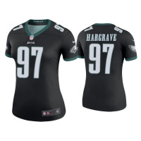 Women Philadelphia Eagles #97 Color Rush Legend Javon Hargrave Black Jersey