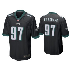 Men Philadelphia Eagles #97 Javon Hargrave Black Game Jersey