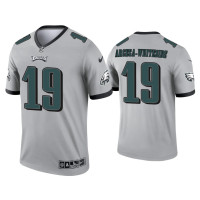 Men Philadelphia Eagles #19 JJ Arcega-Whiteside Silver Inverted Legend Jersey