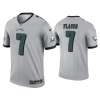 Men Philadelphia Eagles #7 Joe Flacco Silver Inverted Legend Jersey