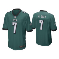 Men Philadelphia Eagles #7 Joe Flacco Green Game Jersey