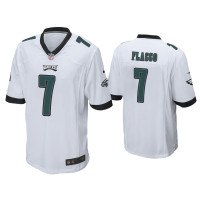 Men Philadelphia Eagles #7 Joe Flacco White Game Jersey