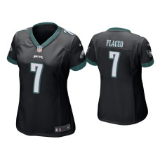 Women Philadelphia Eagles #7 Joe Flacco Black Game Jersey