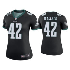 Women Philadelphia Eagles #42 Color Rush Legend K'Von Wallace Black Jersey