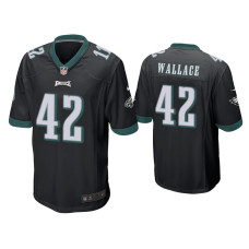 Men Philadelphia Eagles #42 K'Von Wallace Black Game Jersey