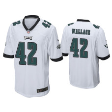 Men Philadelphia Eagles #42 K'Von Wallace White Game Jersey