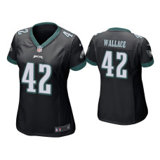 Women Philadelphia Eagles #42 K'Von Wallace Black Game Jersey