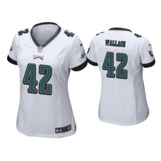 Women Philadelphia Eagles #42 K'Von Wallace White Game Jersey