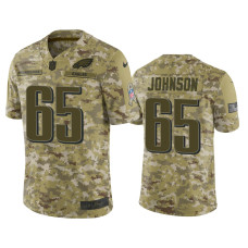 Men Philadelphia Eagles #65 Lane Johnson Nike Salute to Service Jersey - Camo