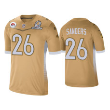 Men Philadelphia Eagles #26 Miles Sanders 2021 NFC Pro Bowl Game Gold Jersey