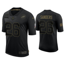 Men Philadelphia Eagles #26 Miles Sanders Black 2020 Salute to Service Limited Jersey