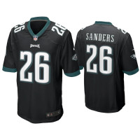 Men Philadelphia Eagles #26 Miles Sanders Black Game Jersey