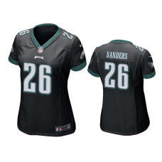 Men Philadelphia Eagles #26 Miles Sanders Black NFL Draft Game Jersey