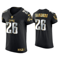 Men Philadelphia Eagles #26 Miles Sanders Black Golden Edition Elite Jersey