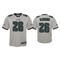 Youth Philadelphia Eagles #26 Miles Sanders Silver Inverted Game Jersey