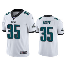 Men Philadelphia Eagles #35 Boston Scott 100th Season White Vapor Limited Jersey