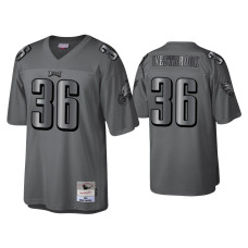 Men Philadelphia Eagles #36 Brian Westbrook Charcoal 2004 Throwback Metal Legacy Jersey