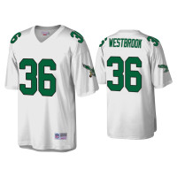 Men Philadelphia Eagles #36 Brian Westbrook White Throwback Legacy Replica Jersey