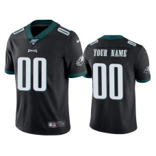 Men Philadelphia Eagles #00 Custom 100th Season Black Vapor Limited Jersey