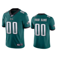 Men Philadelphia Eagles #00 100th Season Custom Midnight Green Vapor Limited Jersey