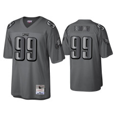 Men Philadelphia Eagles #99 Jerome Brown Charcoal 2004 Throwback Metal Legacy Jersey