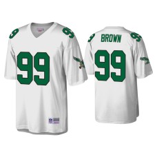 Men Philadelphia Eagles #99 Jerome Brown White Throwback Legacy Replica Jersey