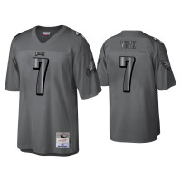 Men Philadelphia Eagles #7 Michael Vick Charcoal 2004 Throwback Metal Legacy Jersey