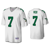 Men Philadelphia Eagles #7 Michael Vick White Throwback Legacy Replica Jersey