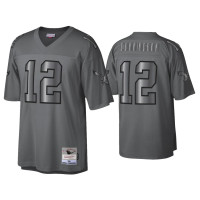 Men Philadelphia Eagles #12 Randall Cunningham Charcoal 1990 Metal Legacy Retired Player Jersey